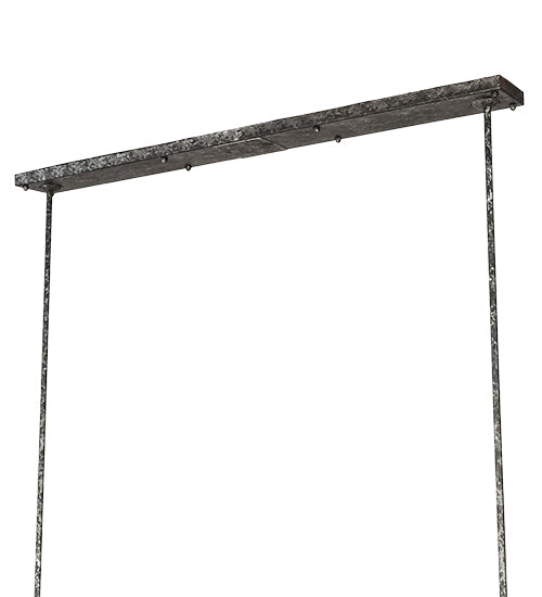 Meyda Lighting Ice Cube 60" 6-Light Smoke Island Chandelier With Clear Textured Shade Glass