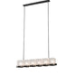 Meyda Lighting Ice Cube 60" 6-Light Smoke Island Chandelier With Clear Textured Shade Glass