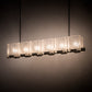 Meyda Lighting Ice Cube 60" 6-Light Smoke Island Chandelier With Clear Textured Shade Glass