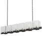 Meyda Lighting Ice Cube 60" 6-Light Smoke Island Chandelier With Clear Textured Shade Glass