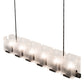 Meyda Lighting Ice Cube 60" 6-Light Smoke Island Chandelier With Clear Textured Shade Glass