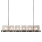 Meyda Lighting Ice Cube 60" 6-Light Smoke Island Chandelier With Clear Textured Shade Glass