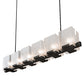 Meyda Lighting Ice Cube 60" 6-Light Smoke Island Chandelier With Clear Textured Shade Glass