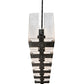 Meyda Lighting Ice Cube 60" 6-Light Smoke Island Chandelier With Clear Textured Shade Glass