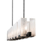 Meyda Lighting Ice Cube 60" 6-Light Smoke Island Chandelier With Clear Textured Shade Glass