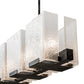 Meyda Lighting Ice Cube 60" 6-Light Smoke Island Chandelier With Clear Textured Shade Glass