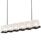 Meyda Lighting Ice Cube 60" 6-Light Smoke Island Chandelier With Clear Textured Shade Glass