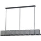 Meyda Lighting Ice Cube 78" 8-Light Black Chrome Over Nickel Chandelier With Clear Seeded Shade Glass