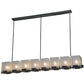 Meyda Lighting Ice Cube 78" 8-Light Black Chrome Over Nickel Chandelier With Clear Seeded Shade Glass