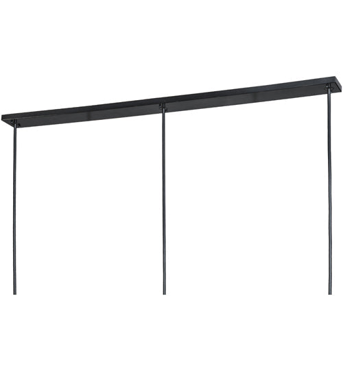 Meyda Lighting Ice Cube 78" 8-Light Black Chrome Over Nickel Chandelier With Clear Seeded Shade Glass