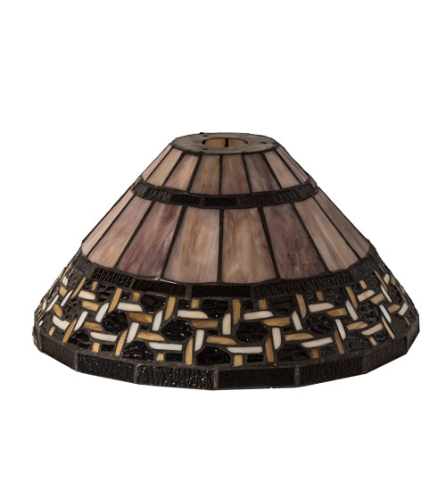 Meyda Lighting Ilona 14"W x 7"H Multi-Colored Shade Glass