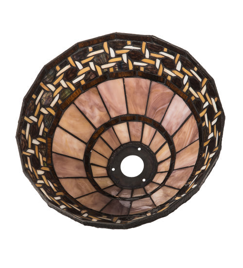 Meyda Lighting Ilona 14"W x 7"H Multi-Colored Shade Glass