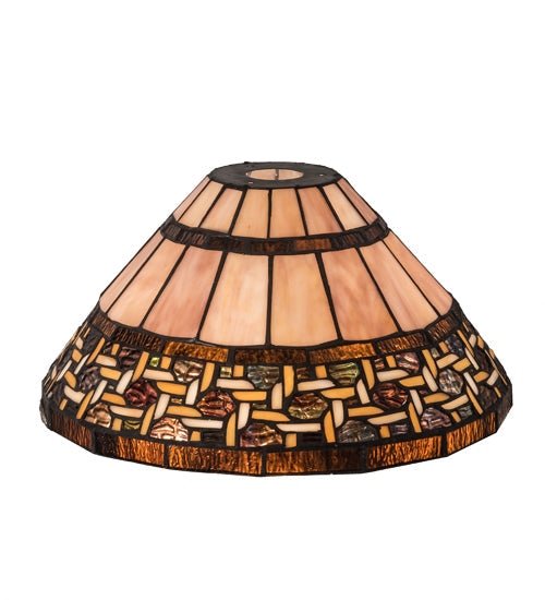 Meyda Lighting Ilona 14"W x 7"H Multi-Colored Shade Glass
