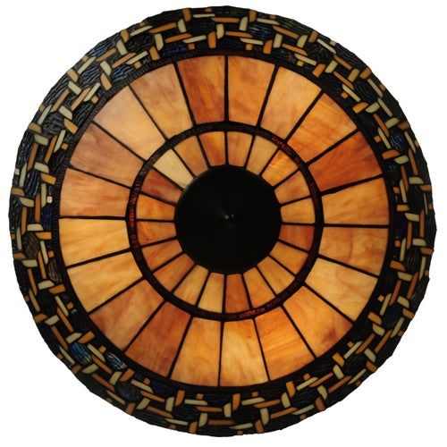Meyda Lighting Ilona 20" 3-Light Mahogany Bronze Inverted Pendant Light With Multi-Colored Shade Glass