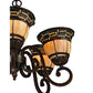 Meyda Lighting Ilona 20" 5-Light Mahogany Bronze Chandelier With Multi-Colored Shade Glass