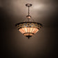 Meyda Lighting Ilona 20" 6-Light Mahogany Bronze Inverted Pendant Light With Multi-Colored Shade Glass