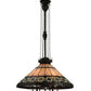 Meyda Lighting Ilona 20" 6-Light Mahogany Bronze Pendant Light With Multi-Colored Shade Glass