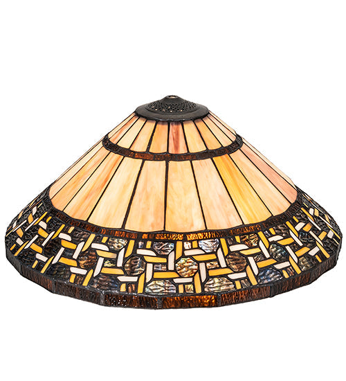 Meyda Lighting Ilona 20"W x 9"H Multi-Colored Shade Glass
