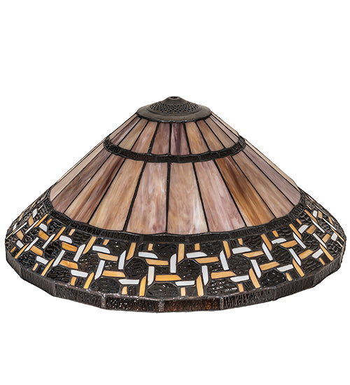 Meyda Lighting Ilona 20"W x 9"H Multi-Colored Shade Glass