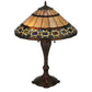 Meyda Lighting Ilona 25" 2-Light Mahogany Bronze Table Lamp With Multi-Colored Shade Glass