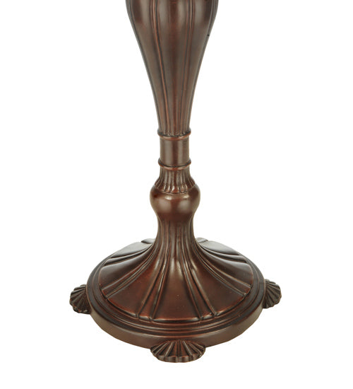 Meyda Lighting Ilona 25" 2-Light Mahogany Bronze Table Lamp With Multi-Colored Shade Glass