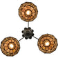 Meyda Lighting Ilona 28" 3-Light Mahogany Bronze Chandelier With Multi-Colored Shade Glass