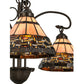 Meyda Lighting Ilona 28" 3-Light Mahogany Bronze Chandelier With Multi-Colored Shade Glass