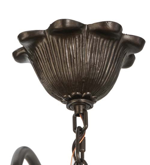 Meyda Lighting Ilona 28" 3-Light Mahogany Bronze Chandelier With Multi-Colored Shade Glass