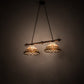 Meyda Lighting Ilona 36" 2-Light China Mahogany Bronze Island Pendant Light With Brown & Beige Shade Glass
