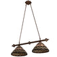 Meyda Lighting Ilona 36" 2-Light China Mahogany Bronze Island Pendant Light With Brown & Beige Shade Glass