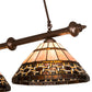 Meyda Lighting Ilona 36" 2-Light China Mahogany Bronze Island Pendant Light With Brown & Beige Shade Glass