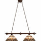 Meyda Lighting Ilona 36" 2-Light China Mahogany Bronze Island Pendant Light With Brown & Beige Shade Glass