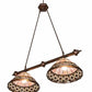 Meyda Lighting Ilona 36" 2-Light China Mahogany Bronze Island Pendant Light With Brown & Beige Shade Glass