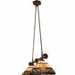 Meyda Lighting Ilona 36" 2-Light China Mahogany Bronze Island Pendant Light With Brown & Beige Shade Glass