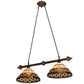 Meyda Lighting Ilona 36" 2-Light China Mahogany Bronze Island Pendant Light With Brown & Beige Shade Glass