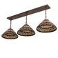 Meyda Lighting Ilona 48" 3-Light Mahogany Bronze Island Pendant Light With Beige & Brown Shade Glass