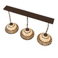 Meyda Lighting Ilona 48" 3-Light Mahogany Bronze Island Pendant Light With Beige & Brown Shade Glass