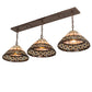 Meyda Lighting Ilona 48" 3-Light Mahogany Bronze Island Pendant Light With Beige & Brown Shade Glass
