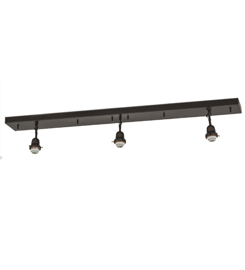Meyda Lighting Ilona 52" 3-Light Craftsman Brown Island Pendant Light With Chocolate & Beige Shade Glass