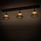 Meyda Lighting Ilona 52" 3-Light Craftsman Brown Island Pendant Light With Chocolate & Beige Shade Glass