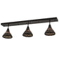 Meyda Lighting Ilona 52" 3-Light Craftsman Brown Island Pendant Light With Chocolate & Beige Shade Glass