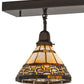Meyda Lighting Ilona 52" 3-Light Craftsman Brown Island Pendant Light With Chocolate & Beige Shade Glass
