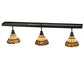 Meyda Lighting Ilona 52" 3-Light Craftsman Brown Island Pendant Light With Chocolate & Beige Shade Glass