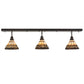 Meyda Lighting Ilona 52" 3-Light Craftsman Brown Island Pendant Light With Chocolate & Beige Shade Glass