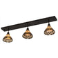 Meyda Lighting Ilona 52" 3-Light Craftsman Brown Island Pendant Light With Chocolate & Beige Shade Glass