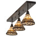 Meyda Lighting Ilona 52" 3-Light Craftsman Brown Island Pendant Light With Chocolate & Beige Shade Glass