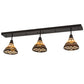 Meyda Lighting Ilona 52" 3-Light Craftsman Brown Island Pendant Light With Chocolate & Beige Shade Glass