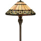 Meyda Lighting Ilona 61" 2-Light Mahogany Bronze Floor Lamp With Multi-Colored Shade Glass