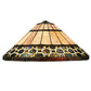 Meyda Lighting Ilona 61" 2-Light Mahogany Bronze Floor Lamp With Multi-Colored Shade Glass