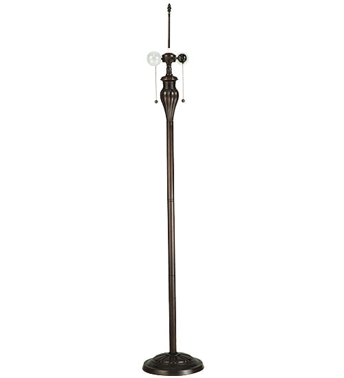 Meyda Lighting Ilona 61" 2-Light Mahogany Bronze Floor Lamp With Multi-Colored Shade Glass